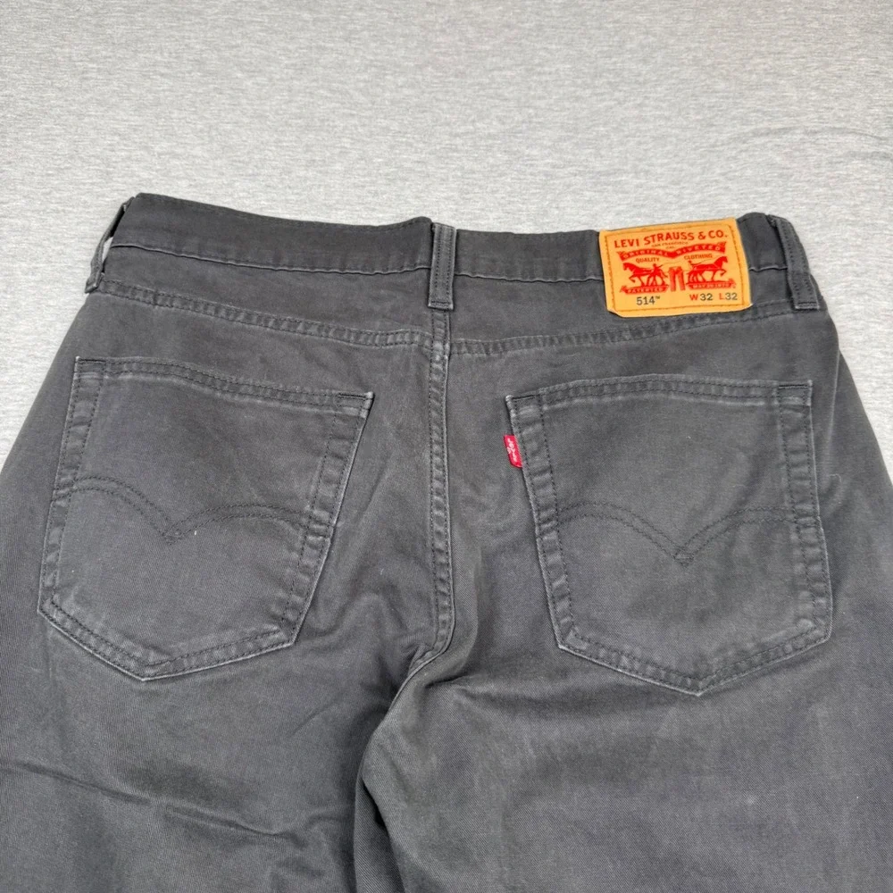 Levis 514 Straight Fit Pants Mens 32x32 Charcoal Gray Stretch 00514-1922